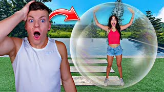 I TRAPPED MY GIRLFRIEND IN A GIANT BUBBLE FOR 24 HOURS!