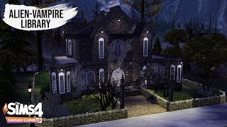 ALIEN-VAMPIRE LIBRARY // Simhain Halloween Collab // The Sims 4 Build Tour (No CC)