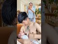 Pure love: Dad feeding his little one #family #shorts