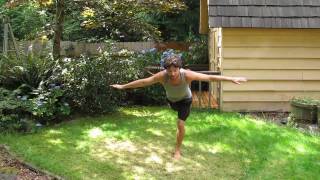 How to Hula Hoop Tricks: Foot Hooping Lasso Above Back Bent Over