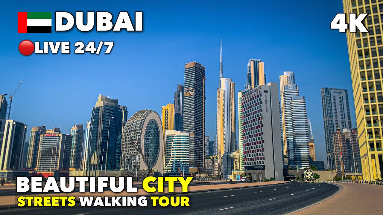🔴 Dubai Live 24/7 🇦🇪 Stunning Dubai City Streets Walking Tour 4K