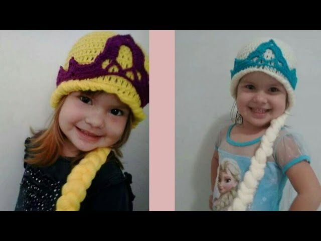 Disney Queen Elsa Princess Frozen crochet hat&cap made from Cotton Yarn