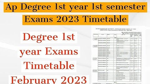 Acharya Nagarjuna university  Degree 1st Year 1st sem Exam Timetable 2023| ANU degree 1st sem Exams