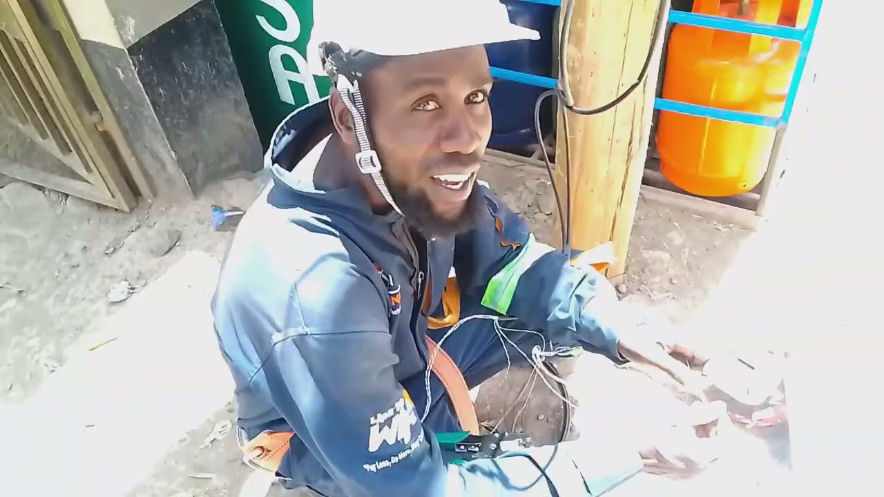 I showed him how to use the climbers.