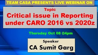 Webinar on CARO