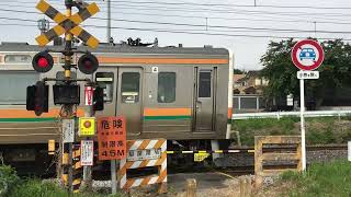 JR上越線の踏切（群馬総社ー八木原）群馬県