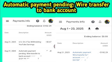 Automatic Payment Pending Wire Transfer To Bank Account||Google Adsense Automatic Payment Pending