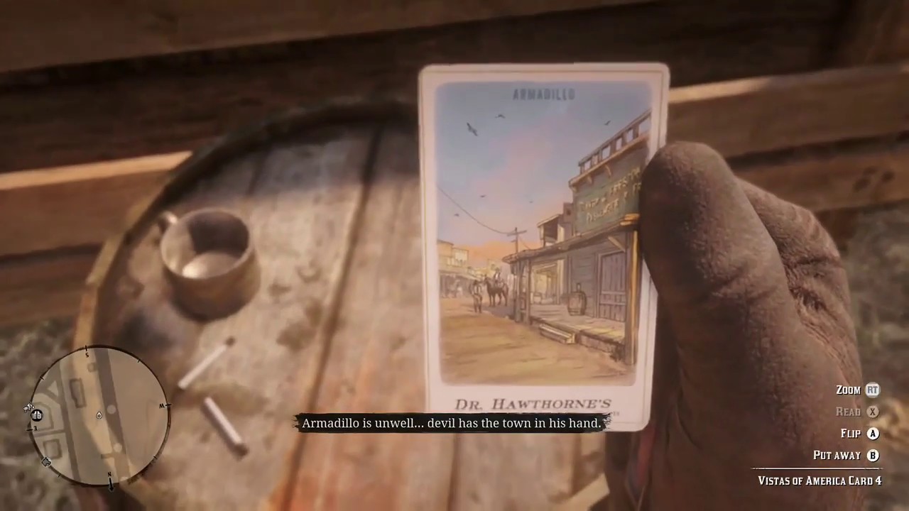 rdr2 armadillo cigarette cards Vistas Of America Cigarette Card 4 - Armadillo - Map Location
