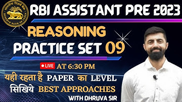 RBI Assistant Prelims 2023 Practice Series || Reasoning Set - 09 || By Dhruvasir