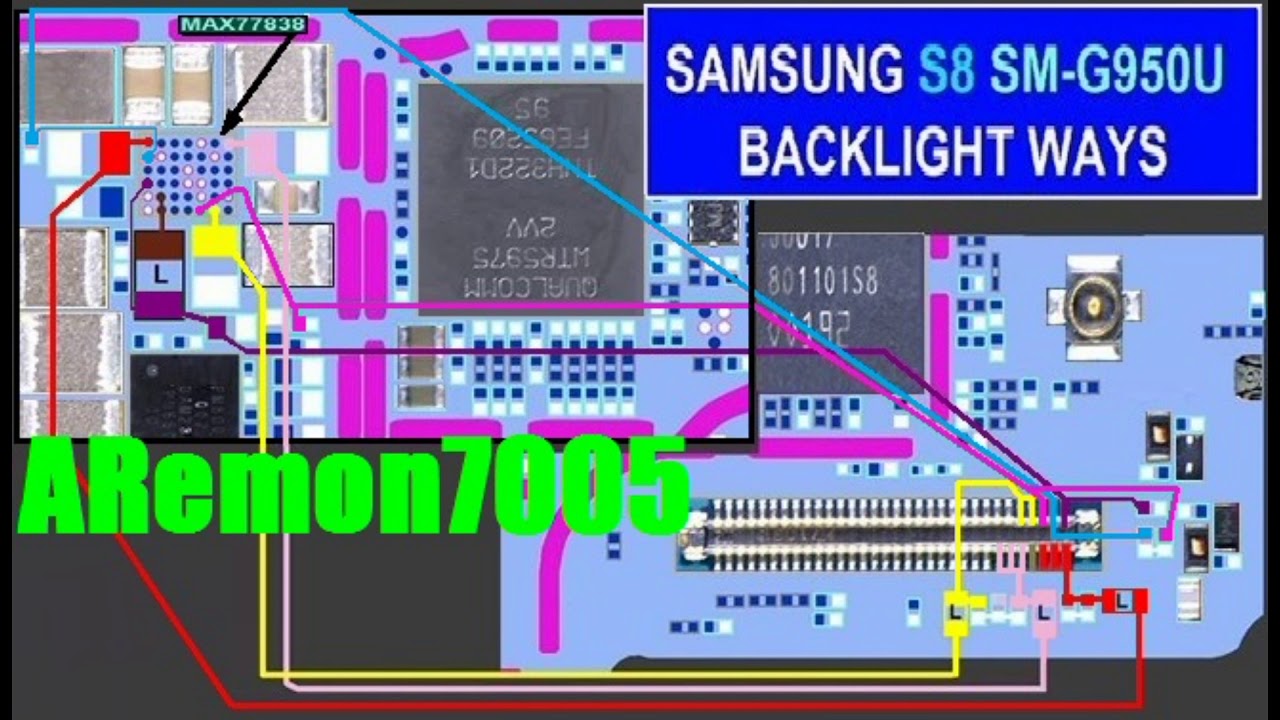 Samsung Galaxy S8 G950U Cell Phone Screen Repair Light Problem Solution Jumper Ways