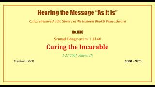 0830 SB 1 13 60, Curing the Incurable, 2001 01 23, Salem, Tamil Nadu, INDIA, CODE   9723 mp3