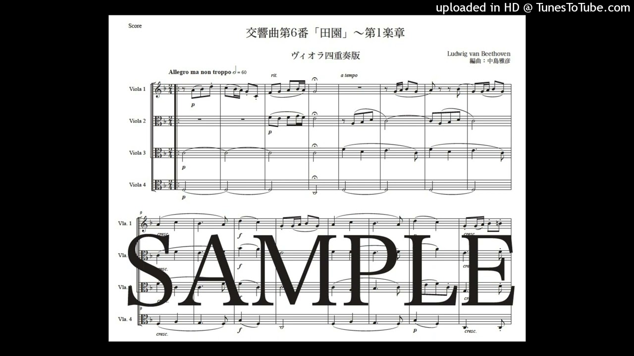 ベートーヴェン「交響曲第6番『田園』〜第1楽章」ヴィオラ四重奏
