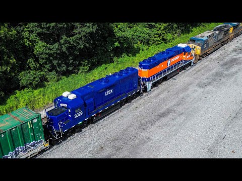 FRESHLY PAINTED LEASER Locomotives Trail On M407 As It Ties Down In Brunswick MD 7 12 2025