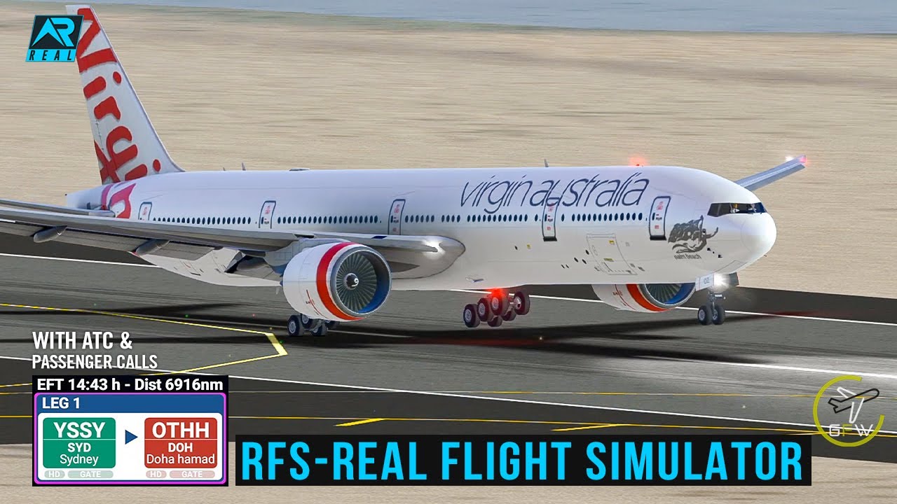 RFS - Real Flight Simulator - Сидней - Доха || Virgin Australia | B777 | Полный полет | Full HD |...