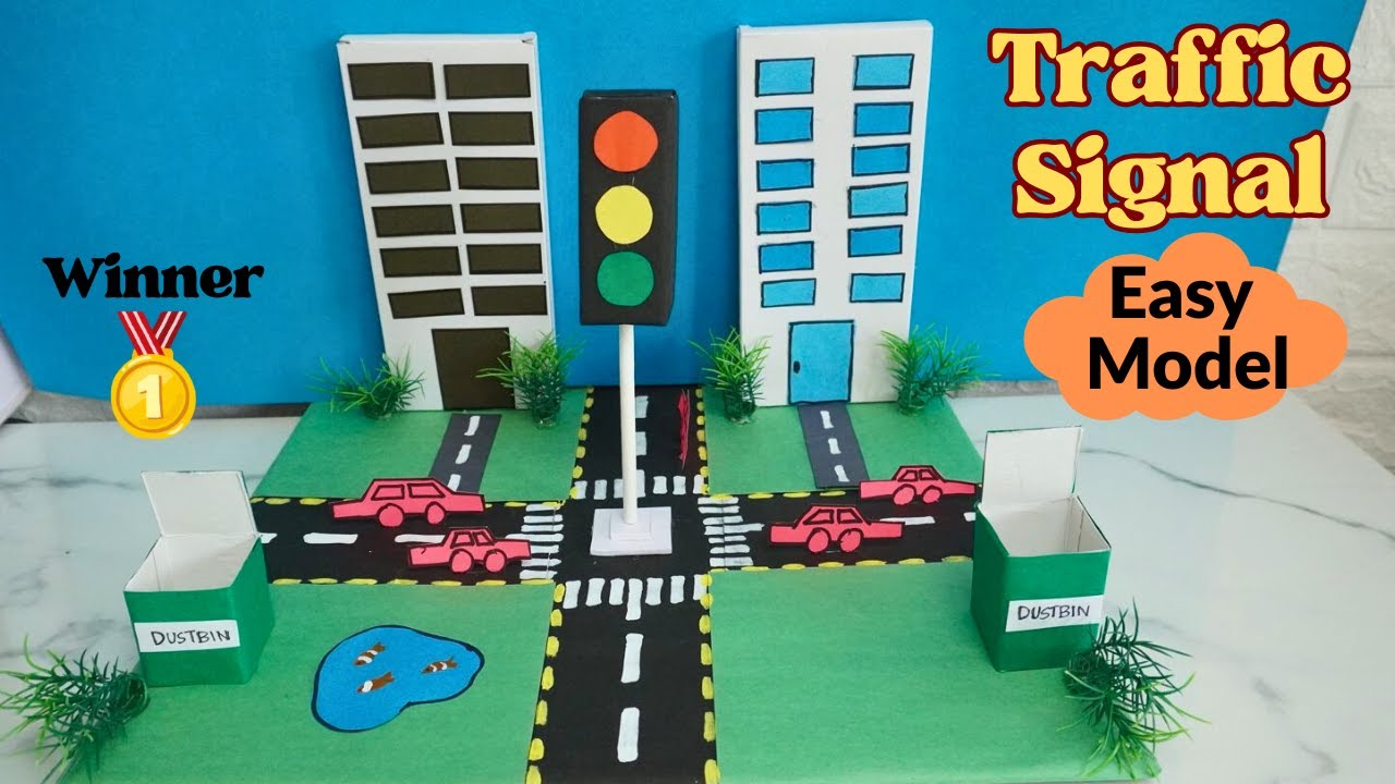 EASY DIY TRAFFIC SIGNAL MODEL for School Project | Non-Working Physical Display (The4Pillars)