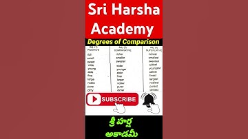 Thumbnail of DEGREES OF COMPARIION #sriharshaacademy #entertainment #education #exam #song #music #upsc #english