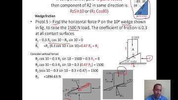wedge problems -EST 100 -Mechanics- Module-2
