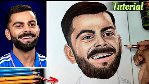 Part -2 Virat Kohli Drawing, Colour pencil Drawing Tutorial 😍
