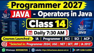 Class 14 Java | Operators in Java | RPSC Programmer | Computer Teacher