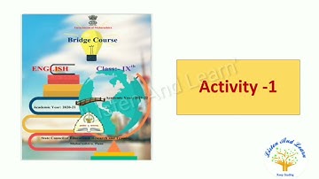 Std. 9th English Bridge course Activity-1