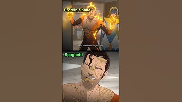 throwing protein shake or Spaghetti at Flambae #dispatch