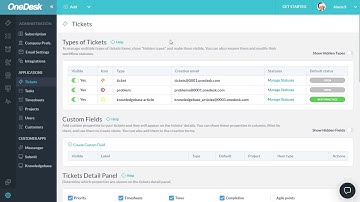 OneDesk - Ticket Configuration Options