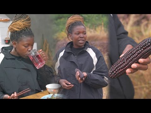 I got invited to try out this Black Corn from the village; they even make it into tea