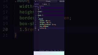 Moon using HTML and CSS.
