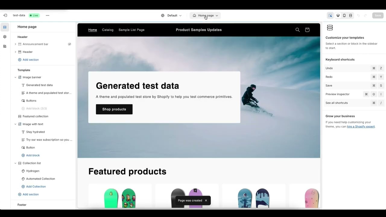 Product Samples App - Samples Listing Page