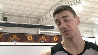 Tyler Hansbrough full interview after first practice with NBADL's Mad Ants on 3/2/17