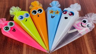 Making Slime With Colorful Cute Piping Bags ! Satisfying Asmr Compilation ! Part 258