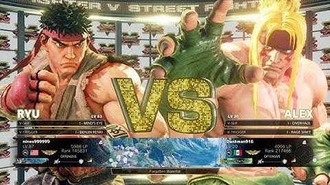 Ryu vs Alex in Rank Match | Street Fighter V Champion Edition | 2K 60Fps Gameplay