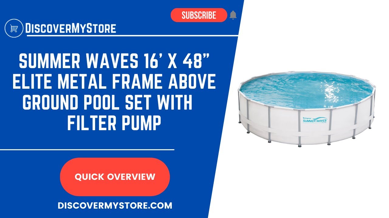 Summer Waves 16' x 48" Elite Metal Frame Above Ground Pool Set with   Filter Pump