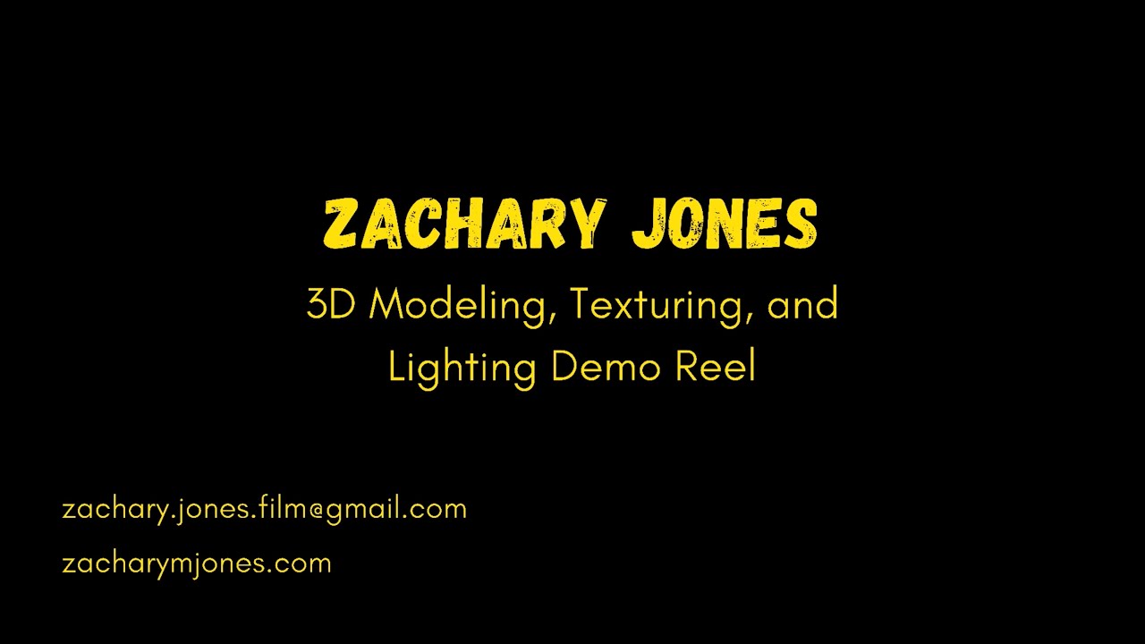 Zachary Jones 3D Modeling, Texturing, and Lighting Demo Reel - YouTube