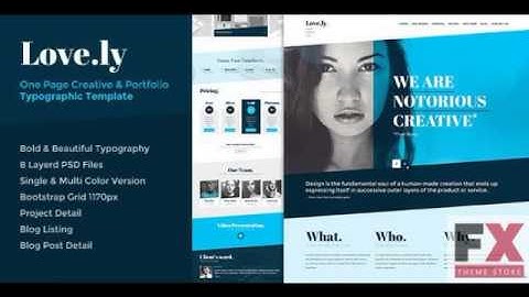 Preview Lovely - One Page Typographic Parallax PSD TForest