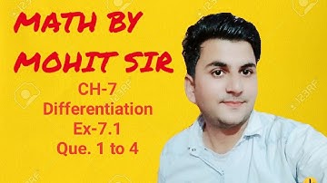 Rbse 12th Maths.CH-7|Differentiation, EX-7.1 ,QUE 1 TO 4. #mathsbymohit