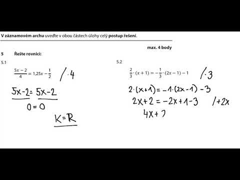 Rovnice – nekonečně mnoho řešení – 9. třída – Přijímací zkoušky 2018 CERMAT – 5. příklad