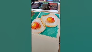 how to draw a fried egg with oil pastel tutorial for beginners