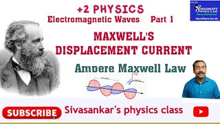 Maxwell's Displacement Current |Electromagnetic Waves part 1|PLUS TWO PHYSICS