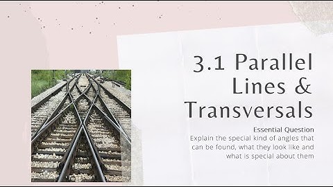 Math 8 3.1 v21 Parallel Lines and Transversals