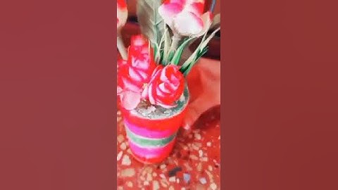 Making flower pot from plaster of Paris