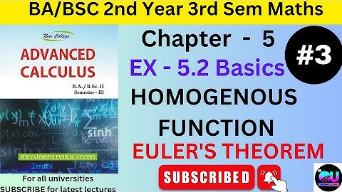 Ex - 5.2 Advanced Calculus |Partial Differentiation Advanced Calculus BA/BSC 2nd Year Ch 5 Ex - 5.2|