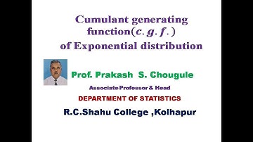 Cumulant generating function of Exponential Distribution