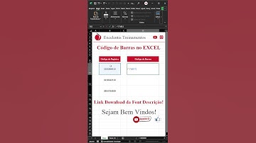 [EXCEL] Código de Barras, através de código de registro no #excel   #aprendeexcel #excelbr  #windows