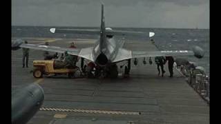 USS Oriskany launches F9F Panther fighters during the Korean war