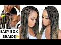 🔥SUPER EASY BOX BRAIDS/RUBBER BAND METHOD  /TENSION FREE / CROCHET METHOD Protective Styles / Tupo1