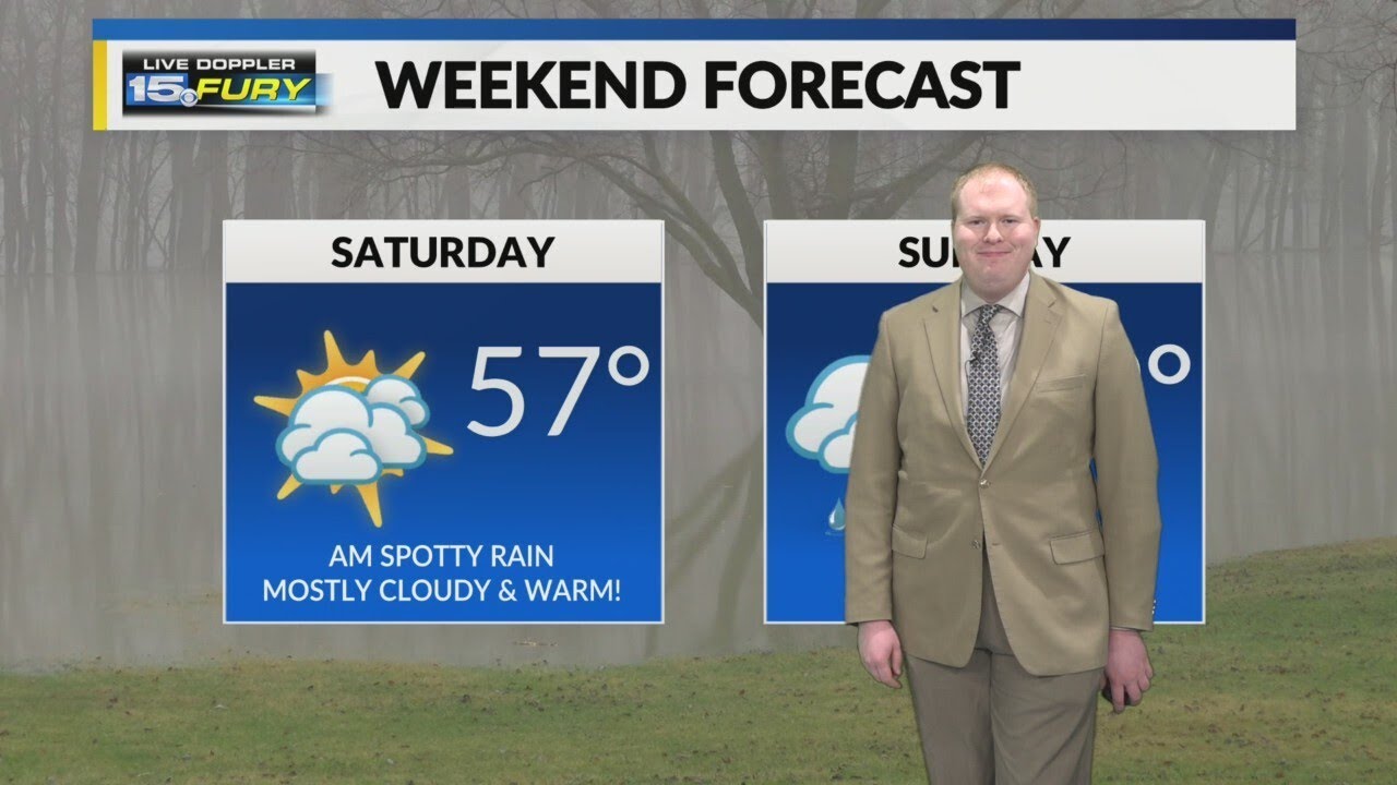 Very warm Saturday before widespread rain moves in - YouTube
