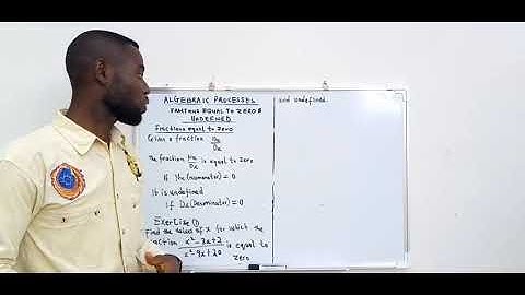 Fractions equal to zero and undefined