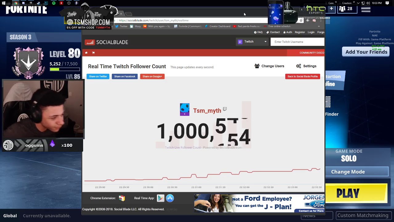 FORNITE MYTH CRIES ON STREAM