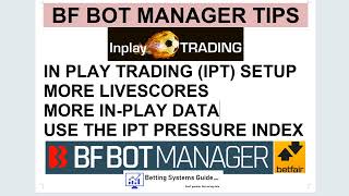 Setup IPT In Play Trading livescore data feed in the Bf Bot Manager automated software for Betfair